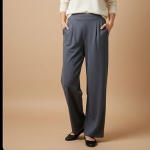 Max Studio women's wide-leg pants High Rise Pleated slash pockets stretch S.